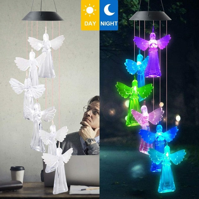 Color Changing Solar Power Wind Chime for Patio Yard Garden