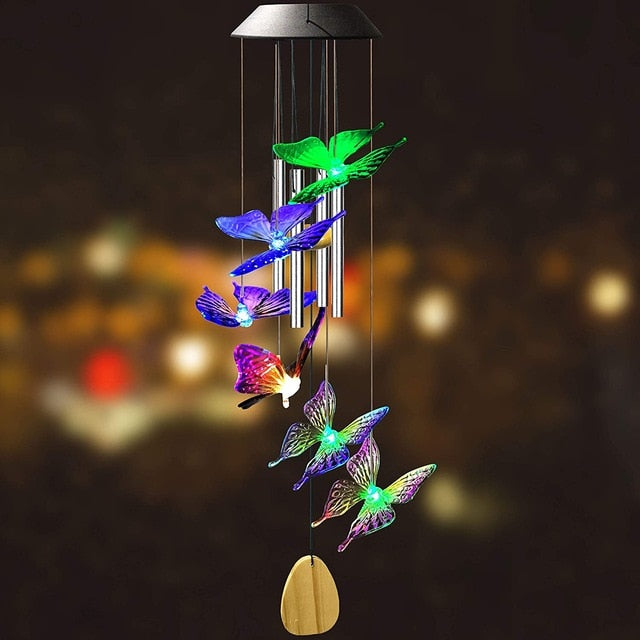 Color Changing Solar Power Wind Chime for Patio Yard Garden