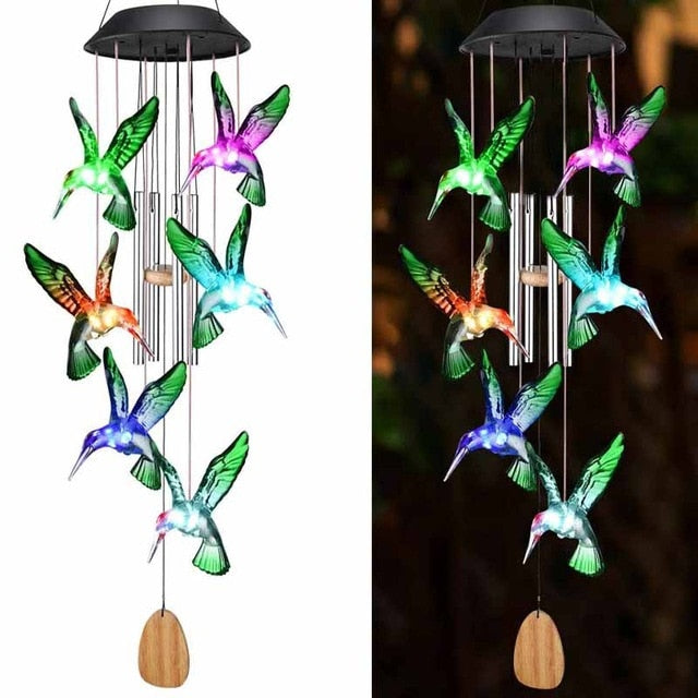 Color Changing Solar Power Wind Chime for Patio Yard Garden