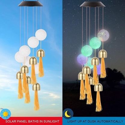 Color Changing Solar Power Wind Chime for Patio Yard Garden