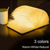 Portable 3 Colors 3D Creative LED Book Night Lamp