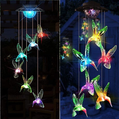 Color Changing Solar Power Wind Chime for Patio Yard Garden