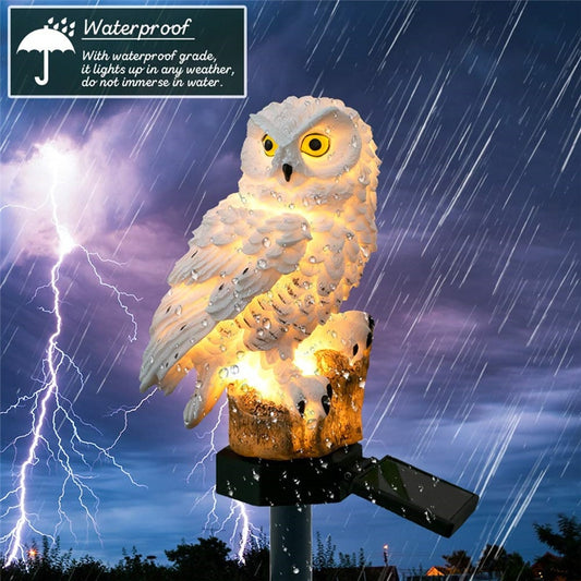 Outdoor Waterproof LED Solar Sculpture Owl Lamp
